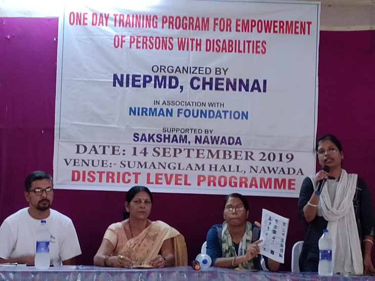 SECOND ONE DAY DISTRICT LEVEL TRAINING PROGRAM FOR EMPOWERMENT OF PERSONS WITH DISABILITIES at Patel Nagar, Nawada