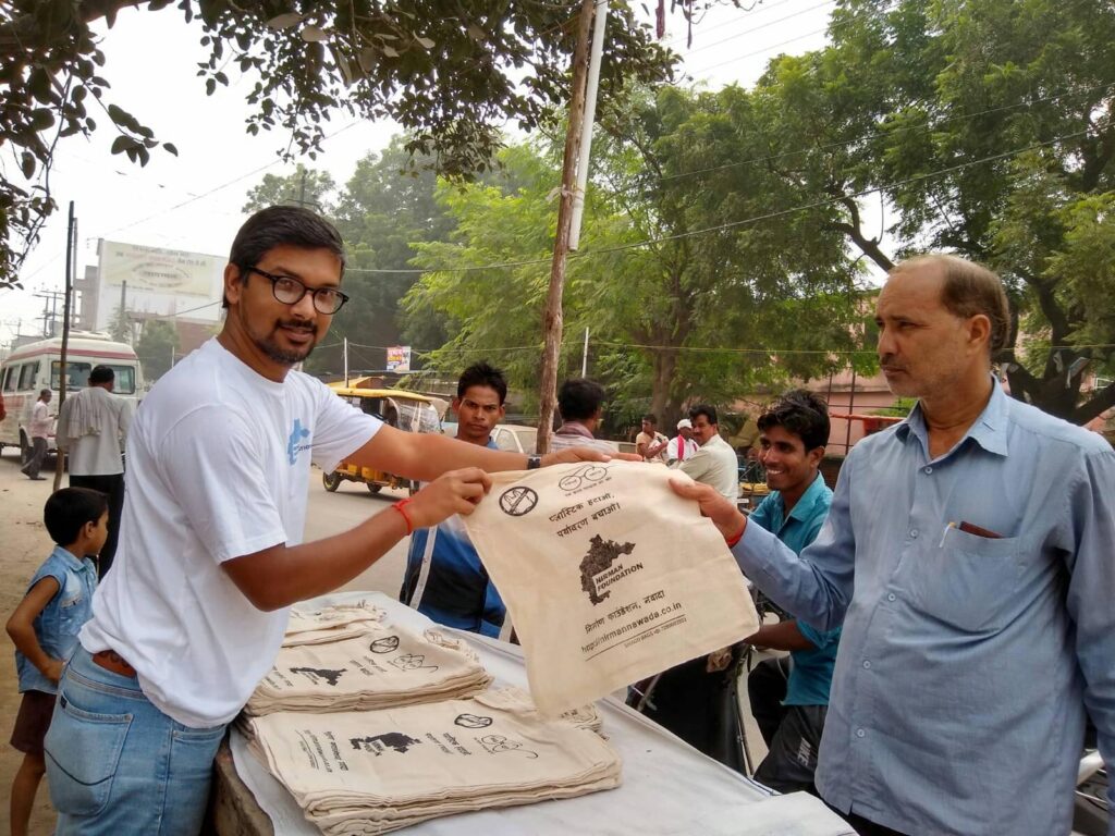 NIRMAN Foundation Nawada distributes cotton bags on the eve of Chhath Puja in Nawada